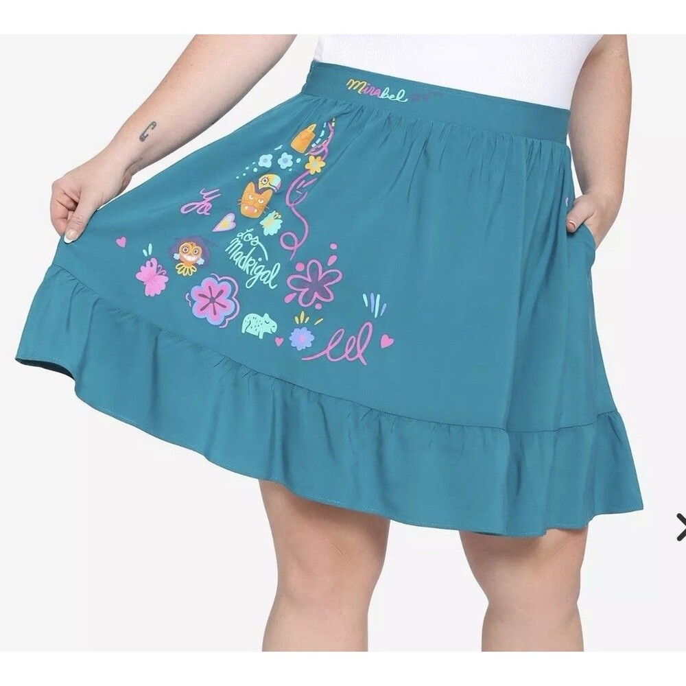 Disney Encanto Mirabel Hot Topic Plus Size 3 Skirt New With Tags Teal